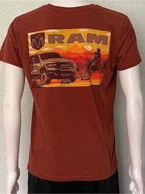 RAM Truck Graphic T Shirt Western Cowboy Desert Dodge Pickup Mens Medium Tee